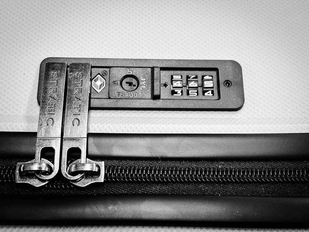 Combination lock on a suitcase