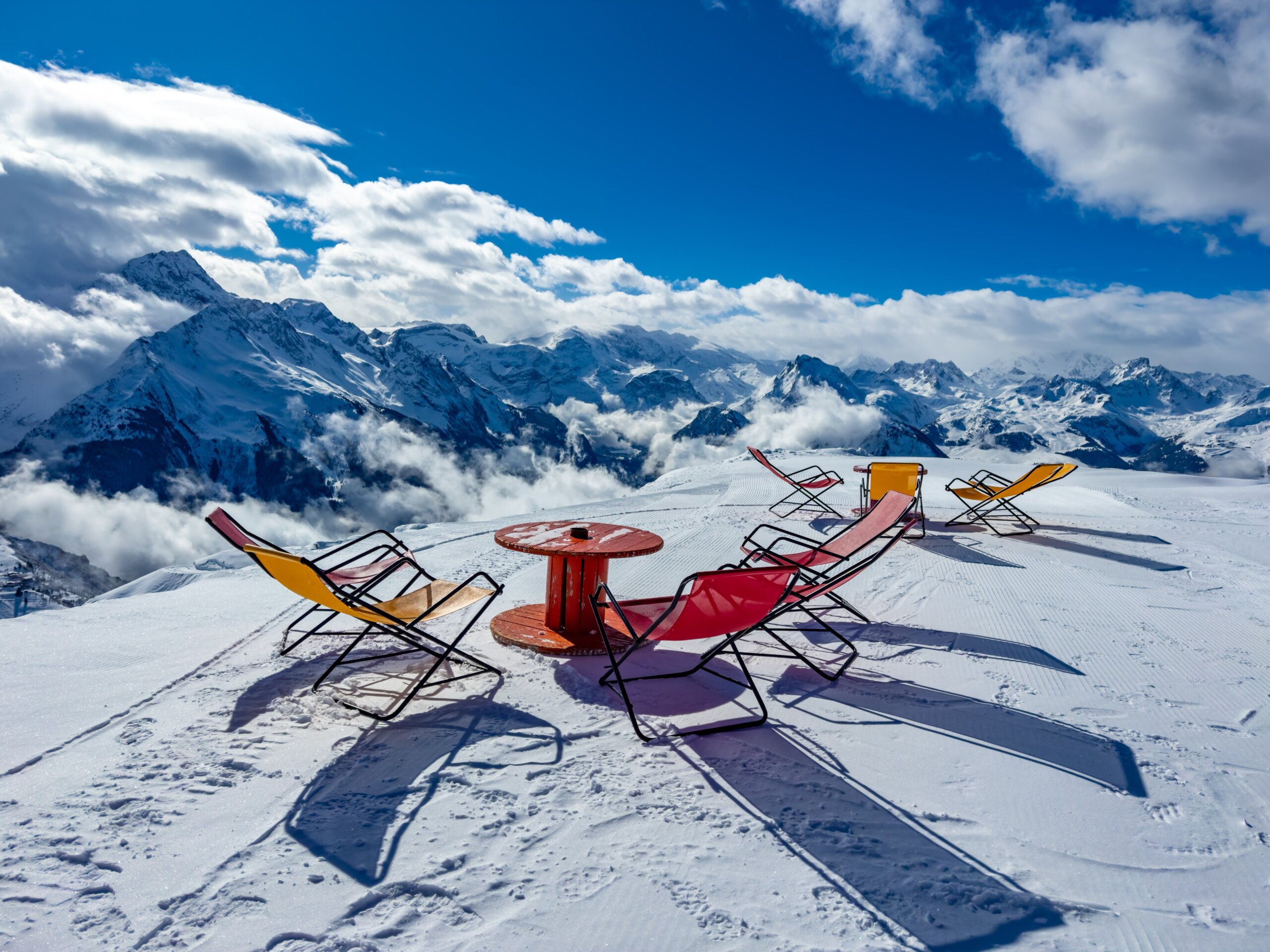 winter time at La Plagne France, Alps

