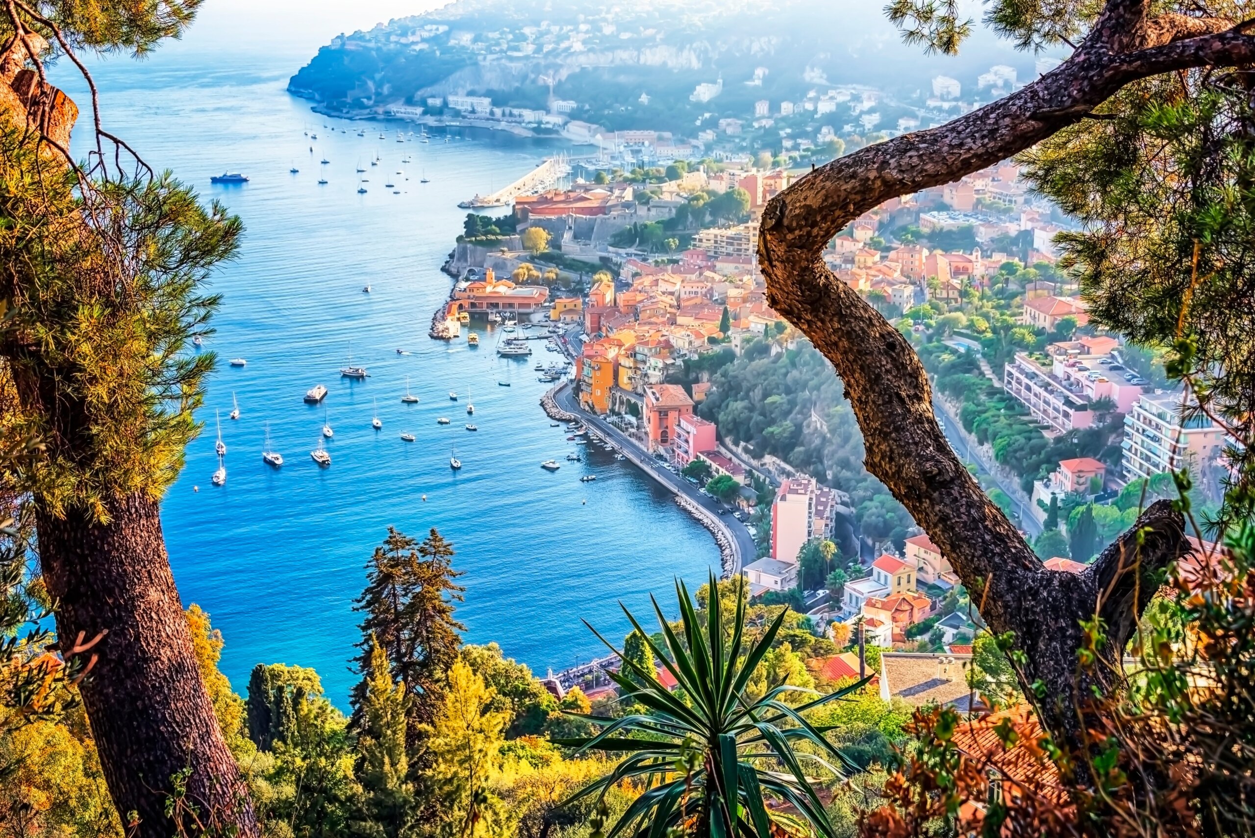 Villefranche-sur-Mer village near Nice on the French Riviera during shoulder season
