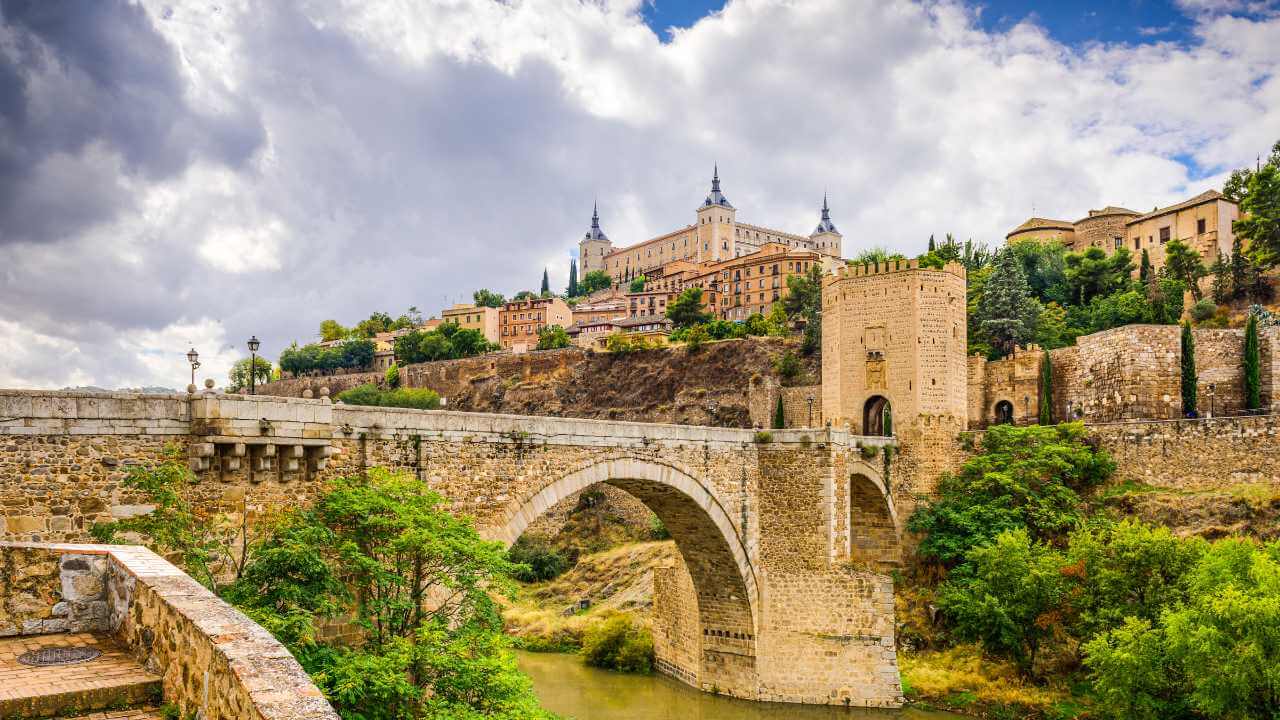 alcazaba bridge in toledo, spain