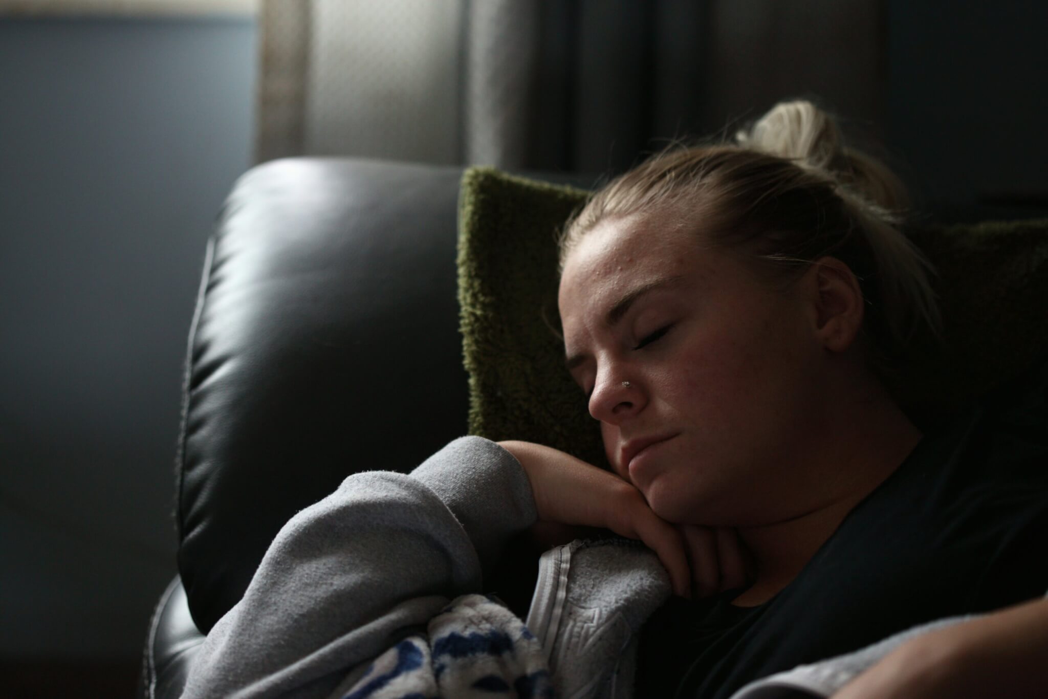 woman taking a nap