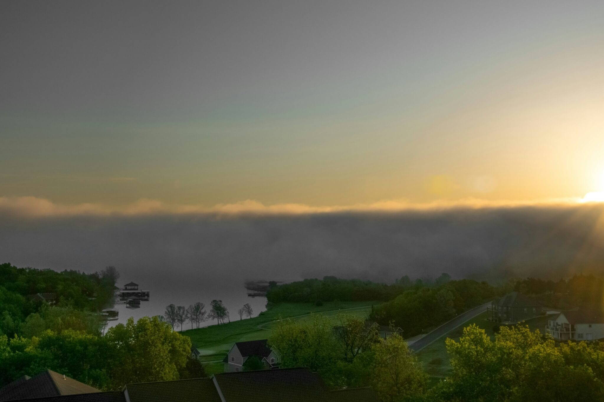 sunrise over lake ozark