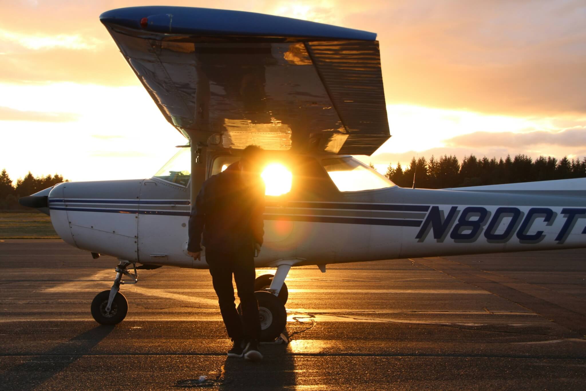 man boarding a plane