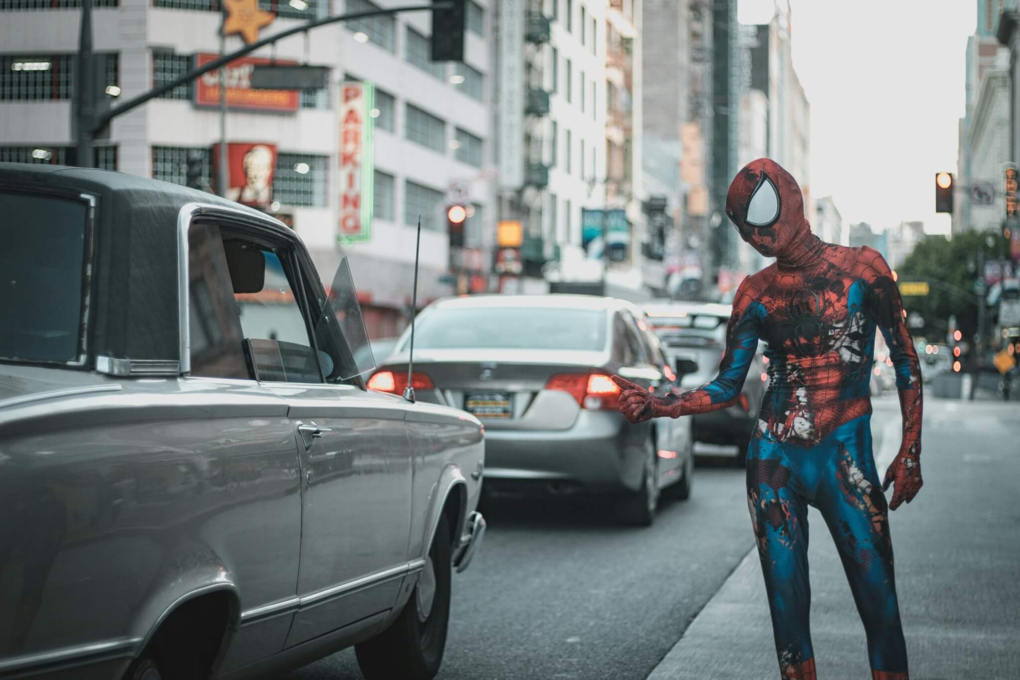 spiderman in downtown LA