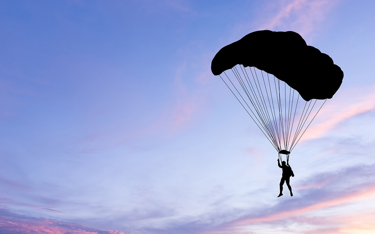 Skydiving person