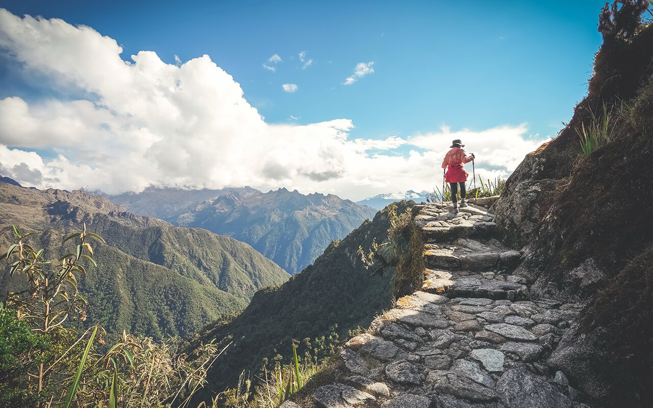 Woman on a hiking trail