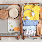 Open suitcase from above