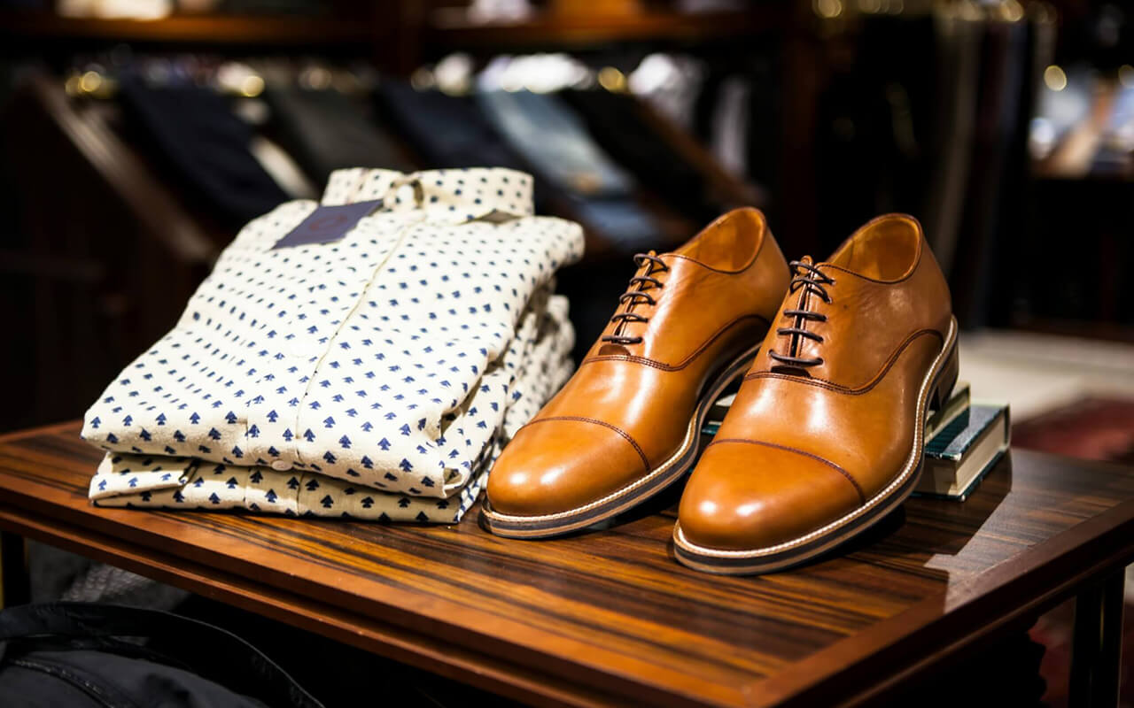 Men's dress shirt and shoes.