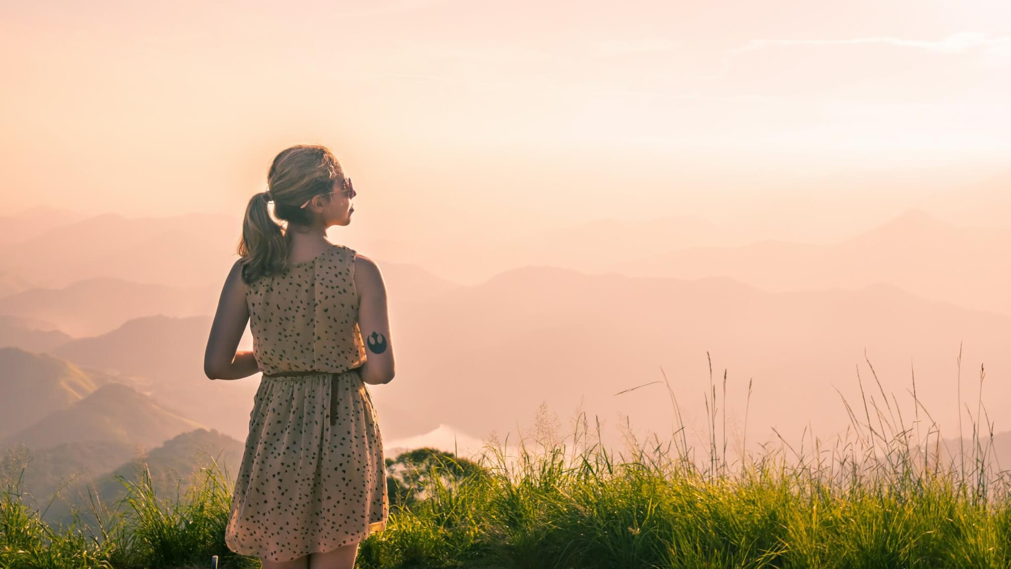 a woman in a sun dress