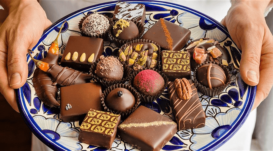 Plate of chocolates