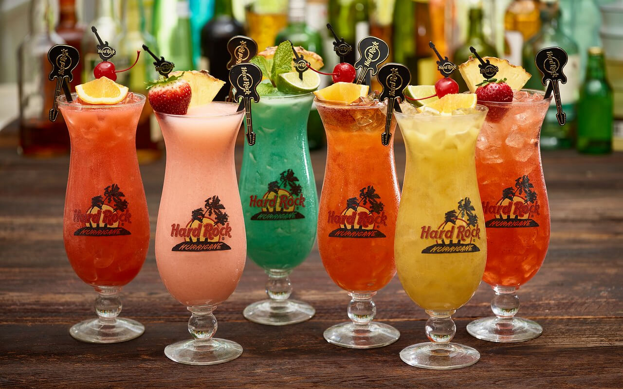 Cocktails in glasses