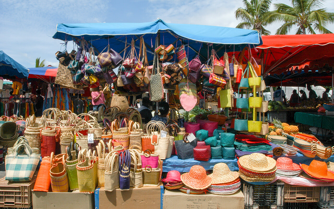 The market of Saint Gilles on La Reunion island, France
