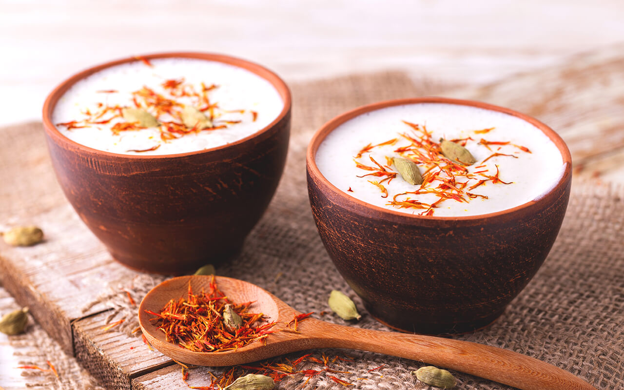 Saffron lassi beverage