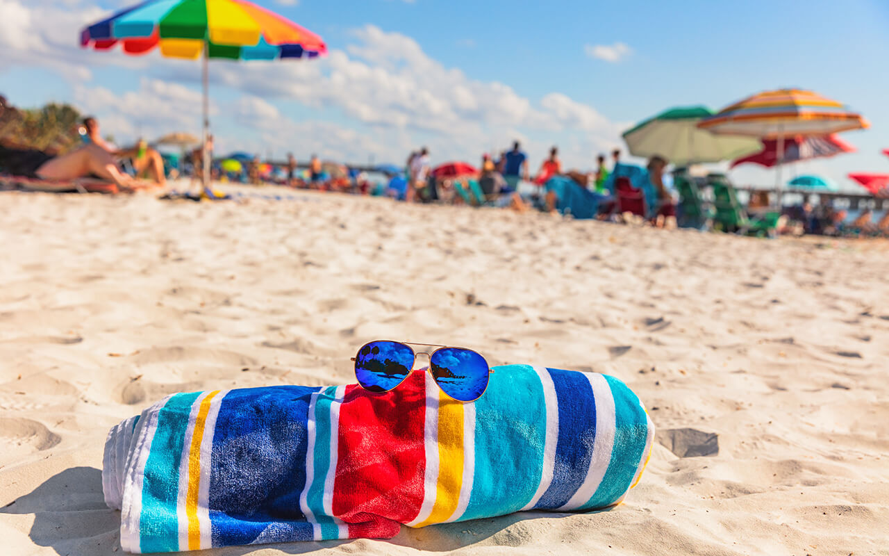 Sunglasses on the beach