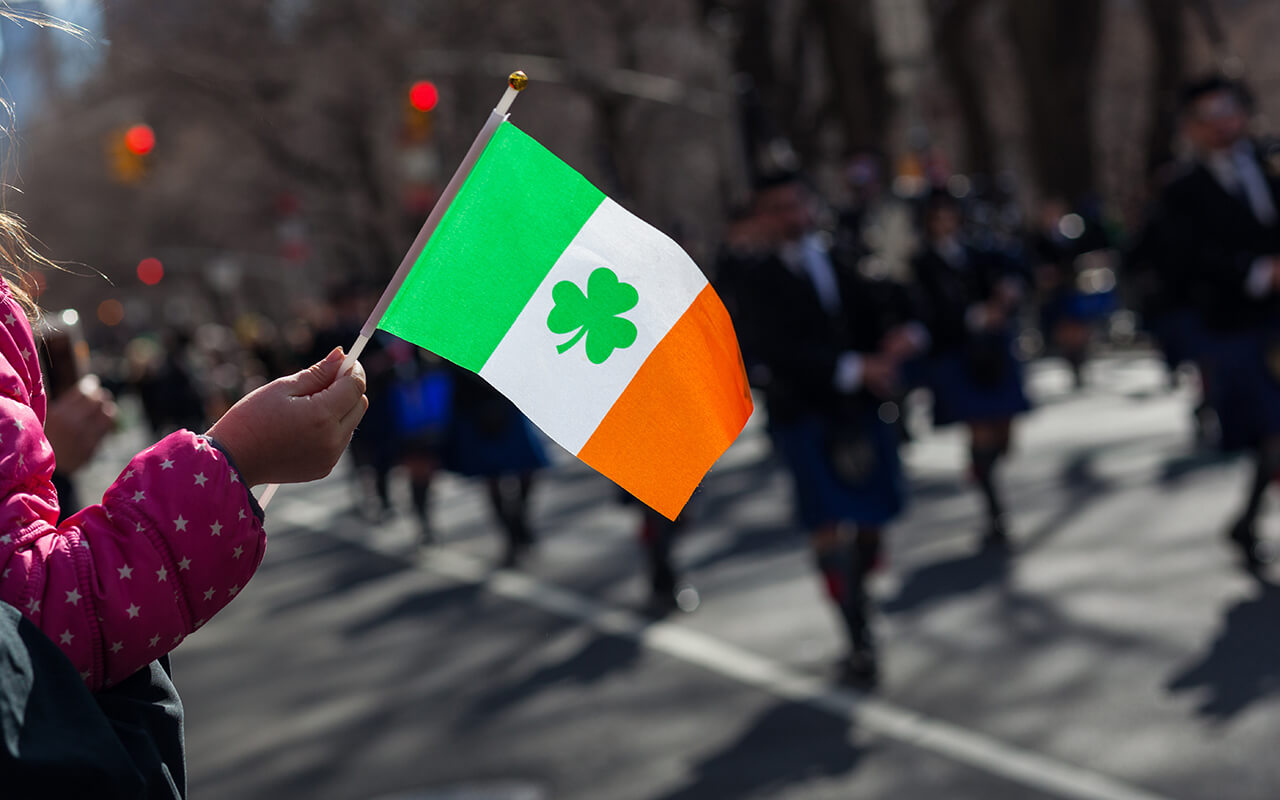 Irish flag at a parade