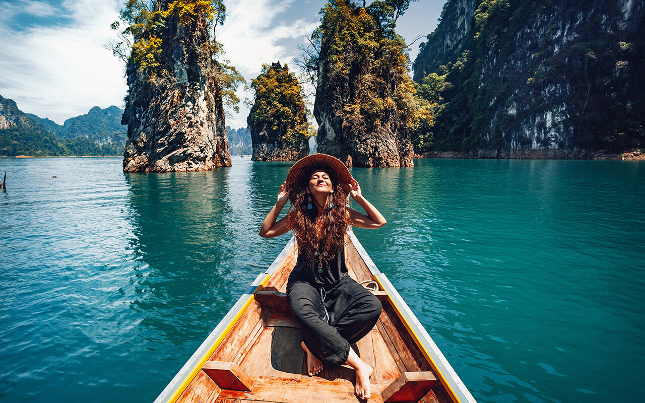 Woman in a boat in Thailand