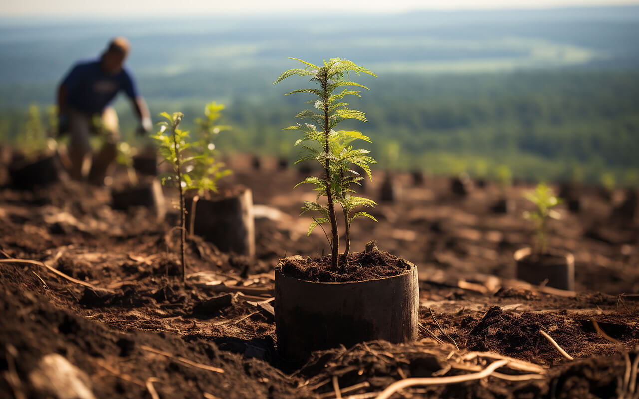 A tree plantation. 
