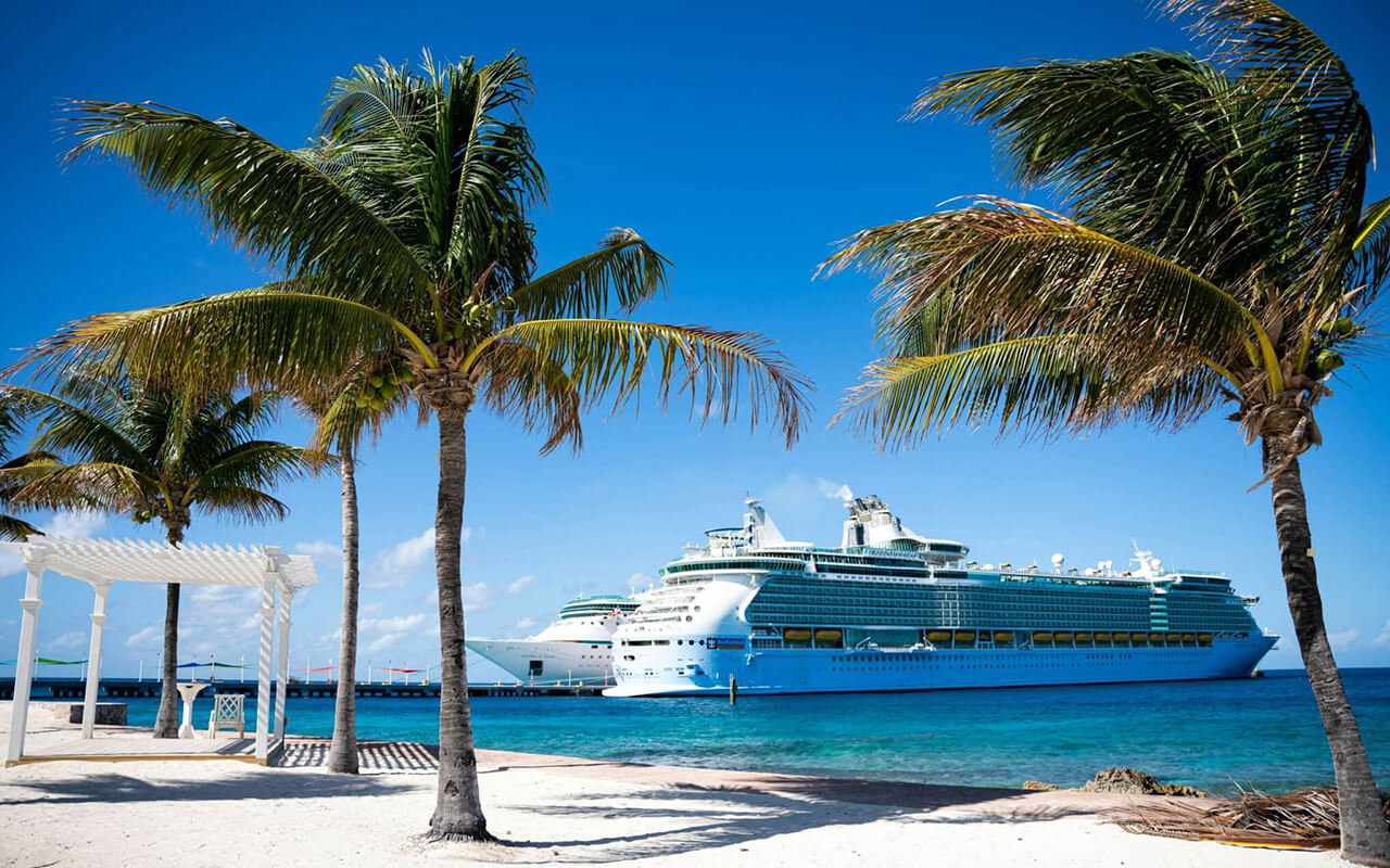 Cruise ship on a beach