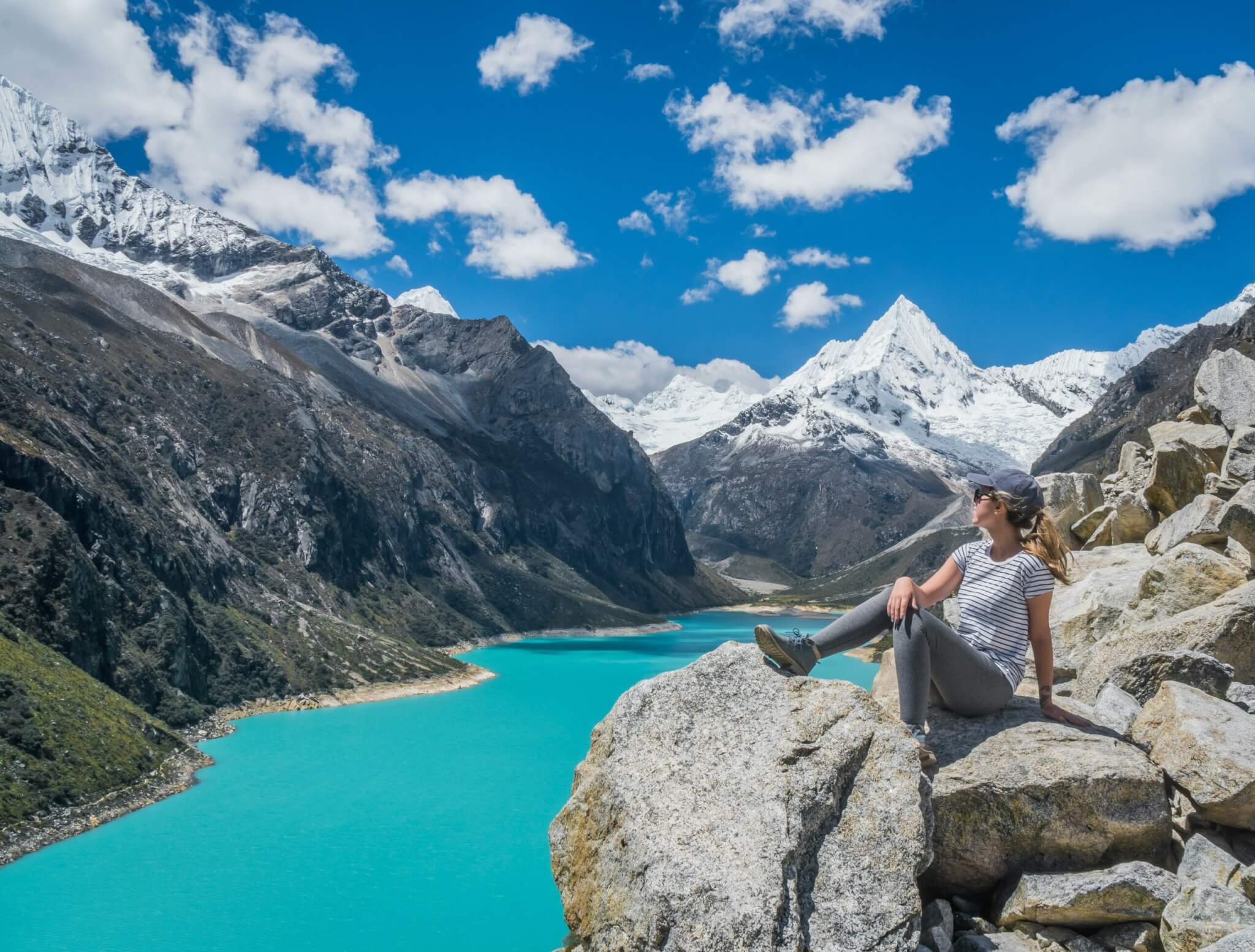 woman at paron lake, peru