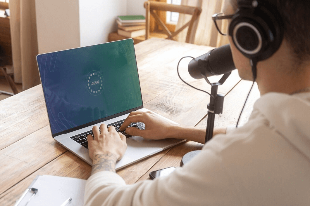 laptop and sound equipment 