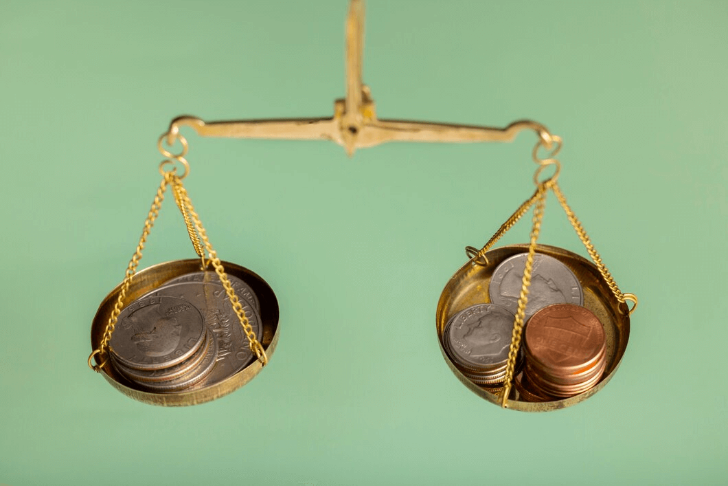 Coins on a scale