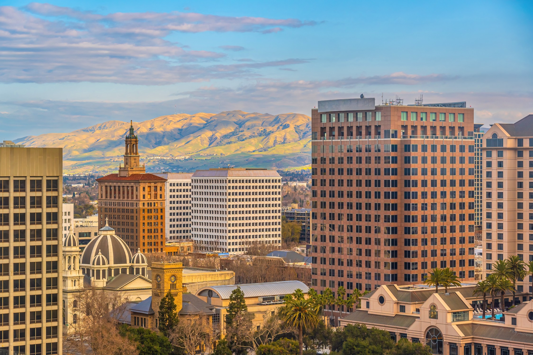 Downtown San Jose city skyline, cityscape of Silicon Valley in California
