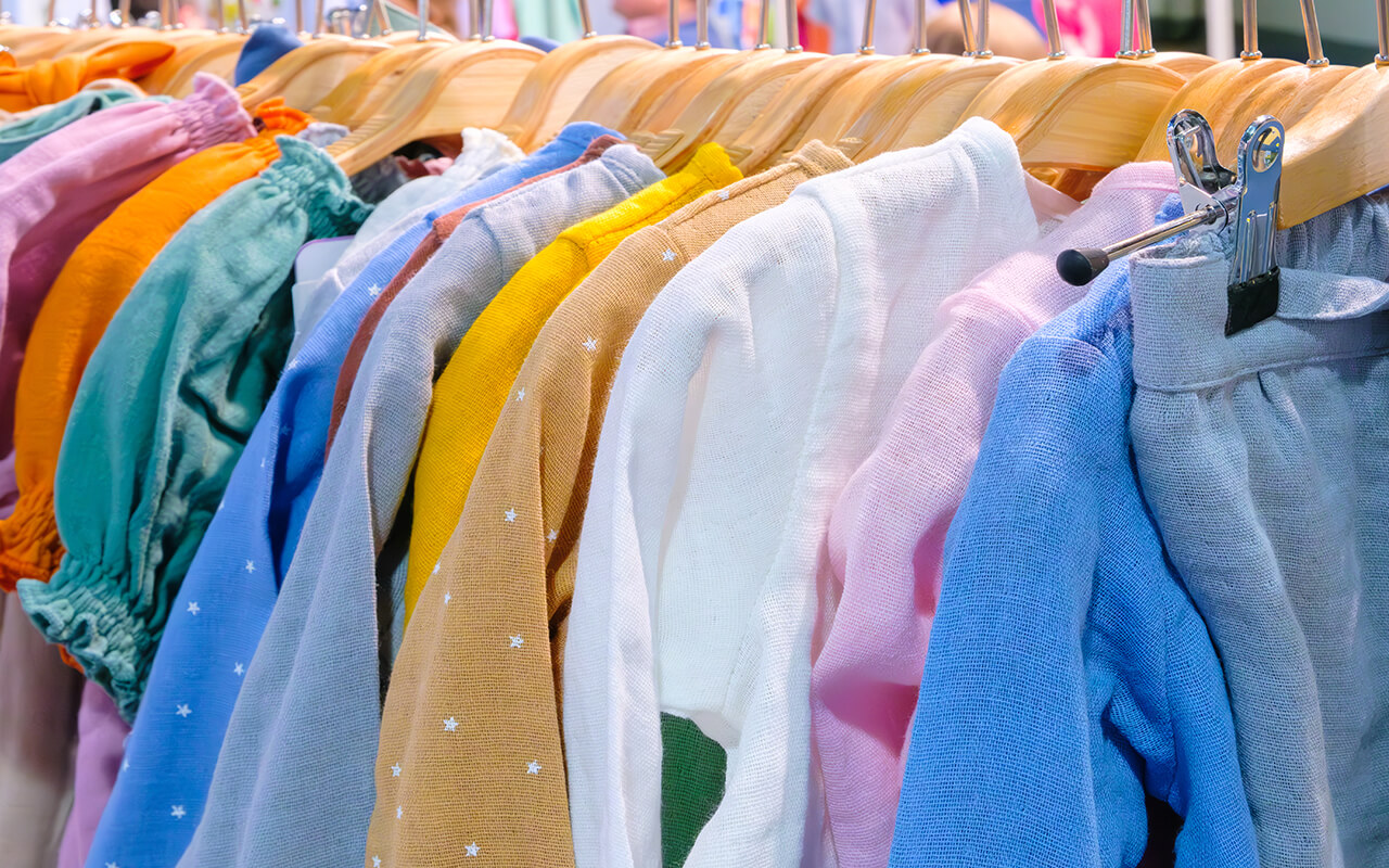Clothes on a rack