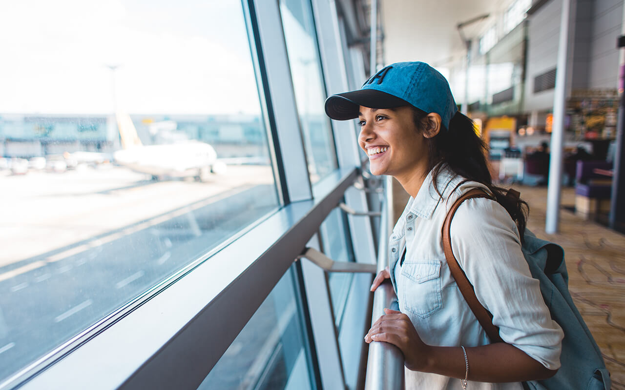 Woman at an airport