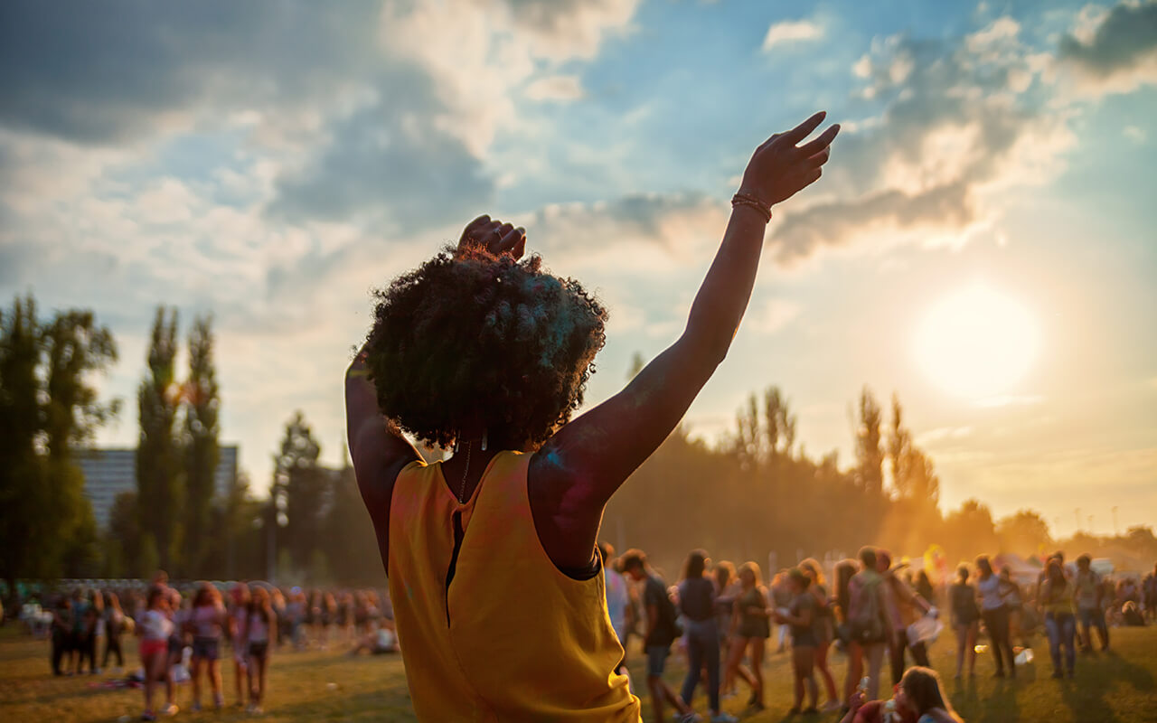 Woman dancing at a festival