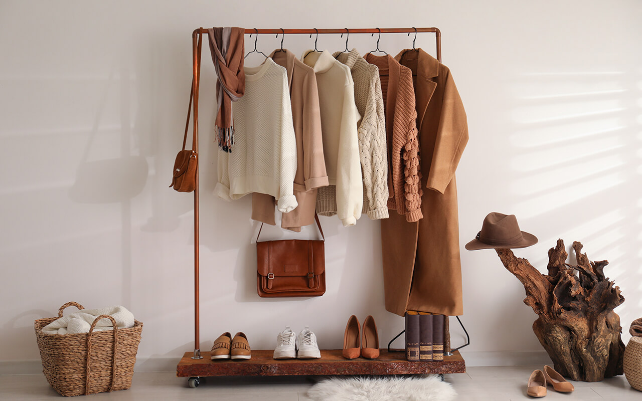 Clothing on a rack
