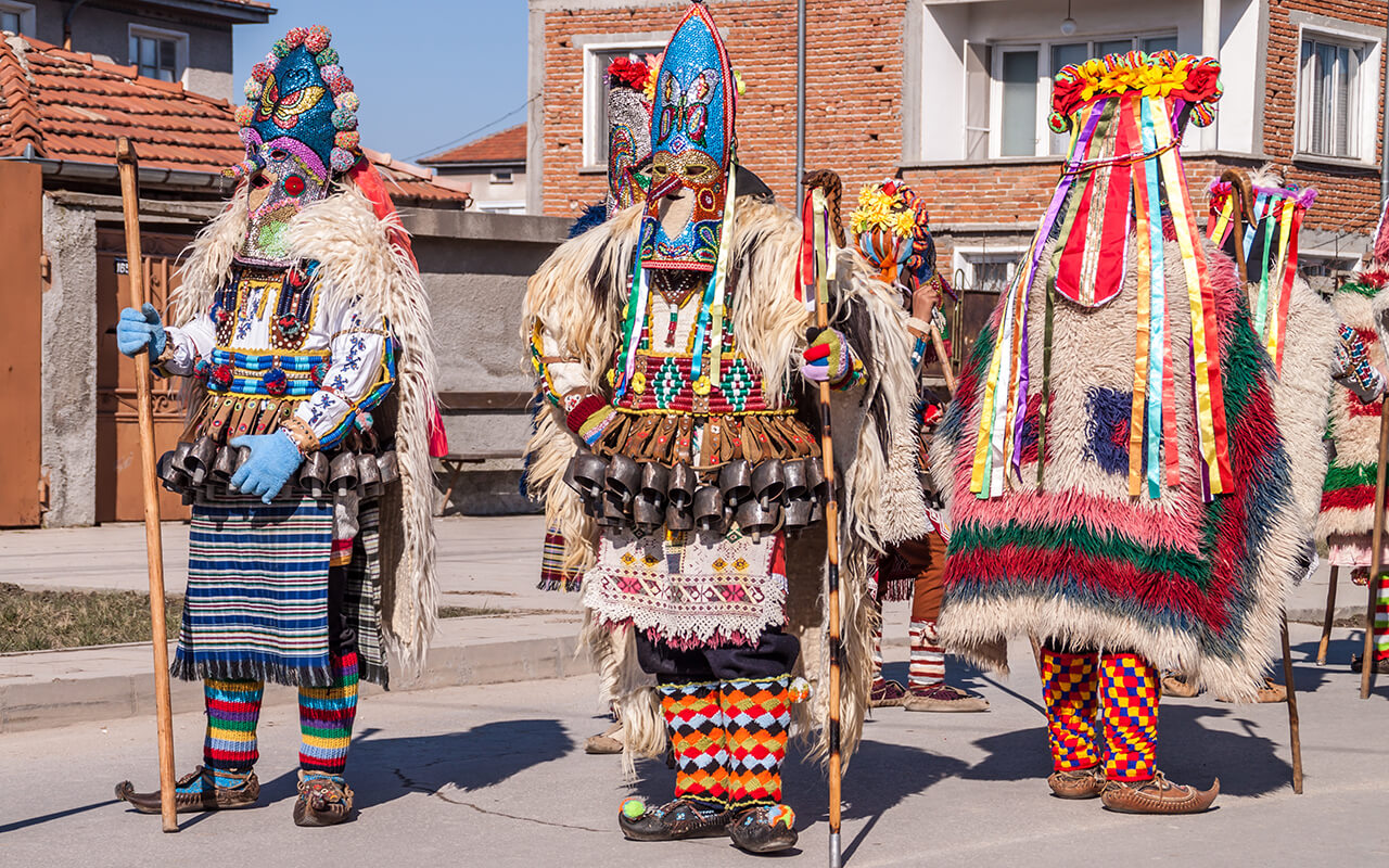 Colorful costumes and masks