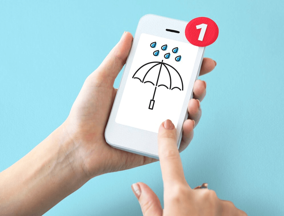 Weather on smart phone