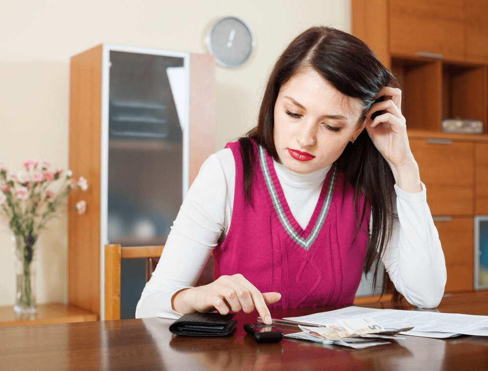 Woman planning a budget 