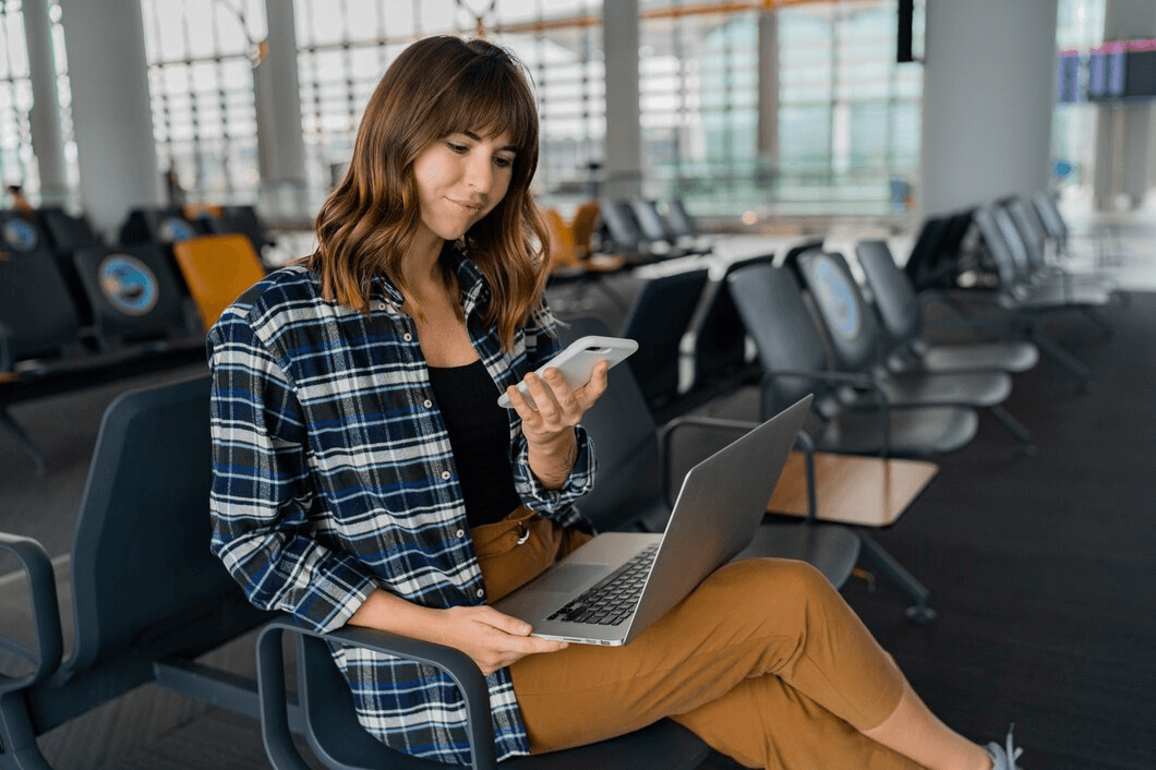 Woman in airport