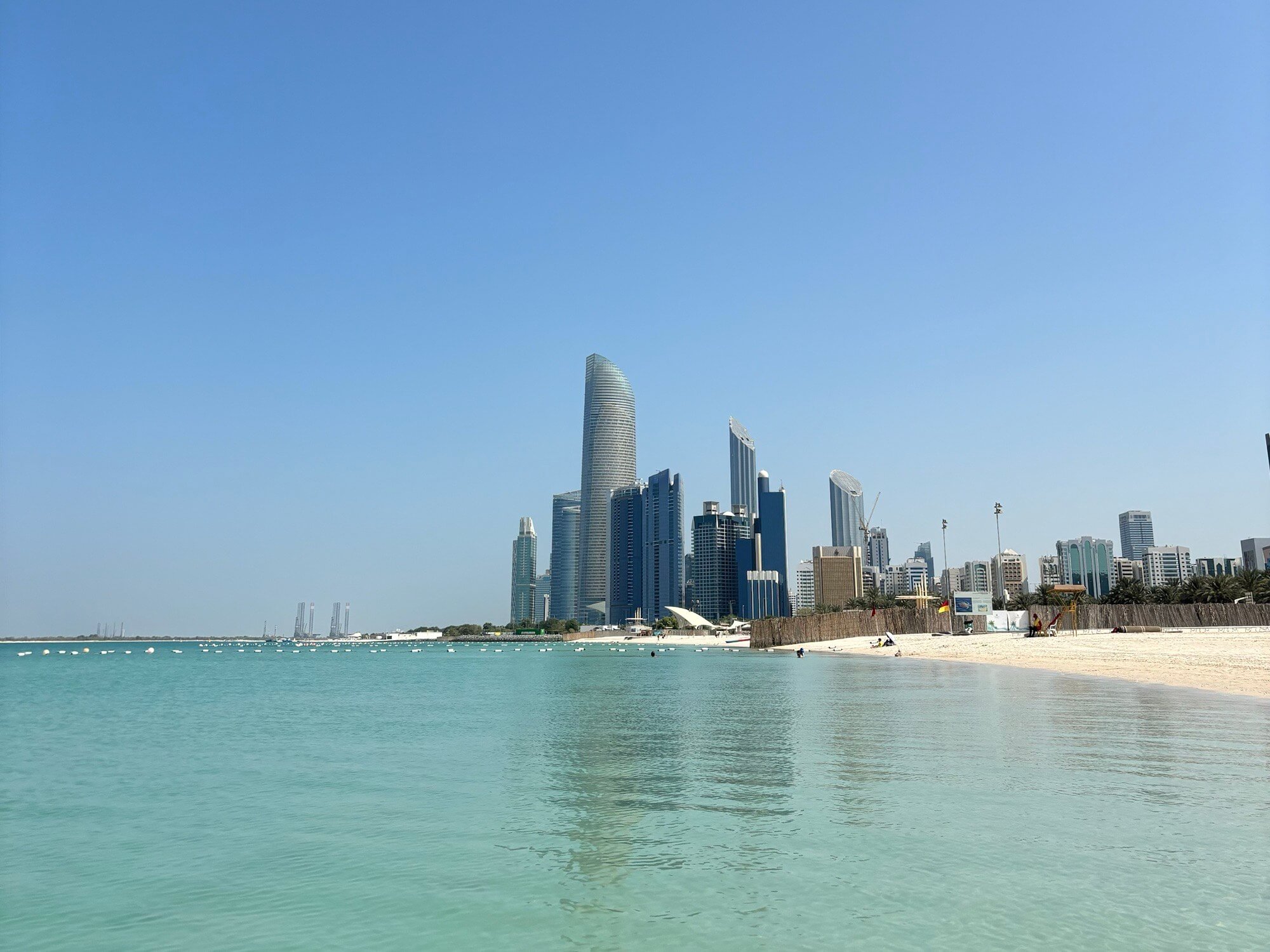 View of the city from the beach in Abu Dhabi 
