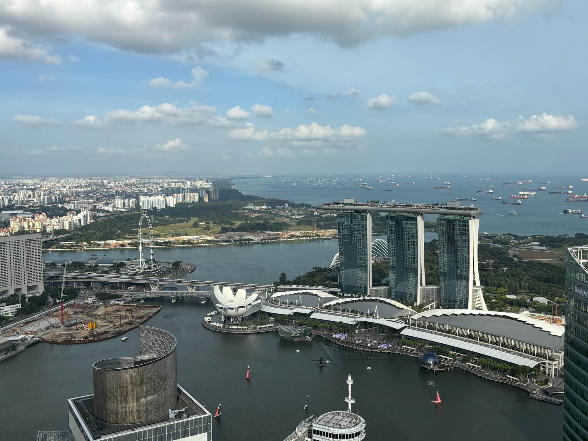 View from the free viewing platform at CapitaSpring