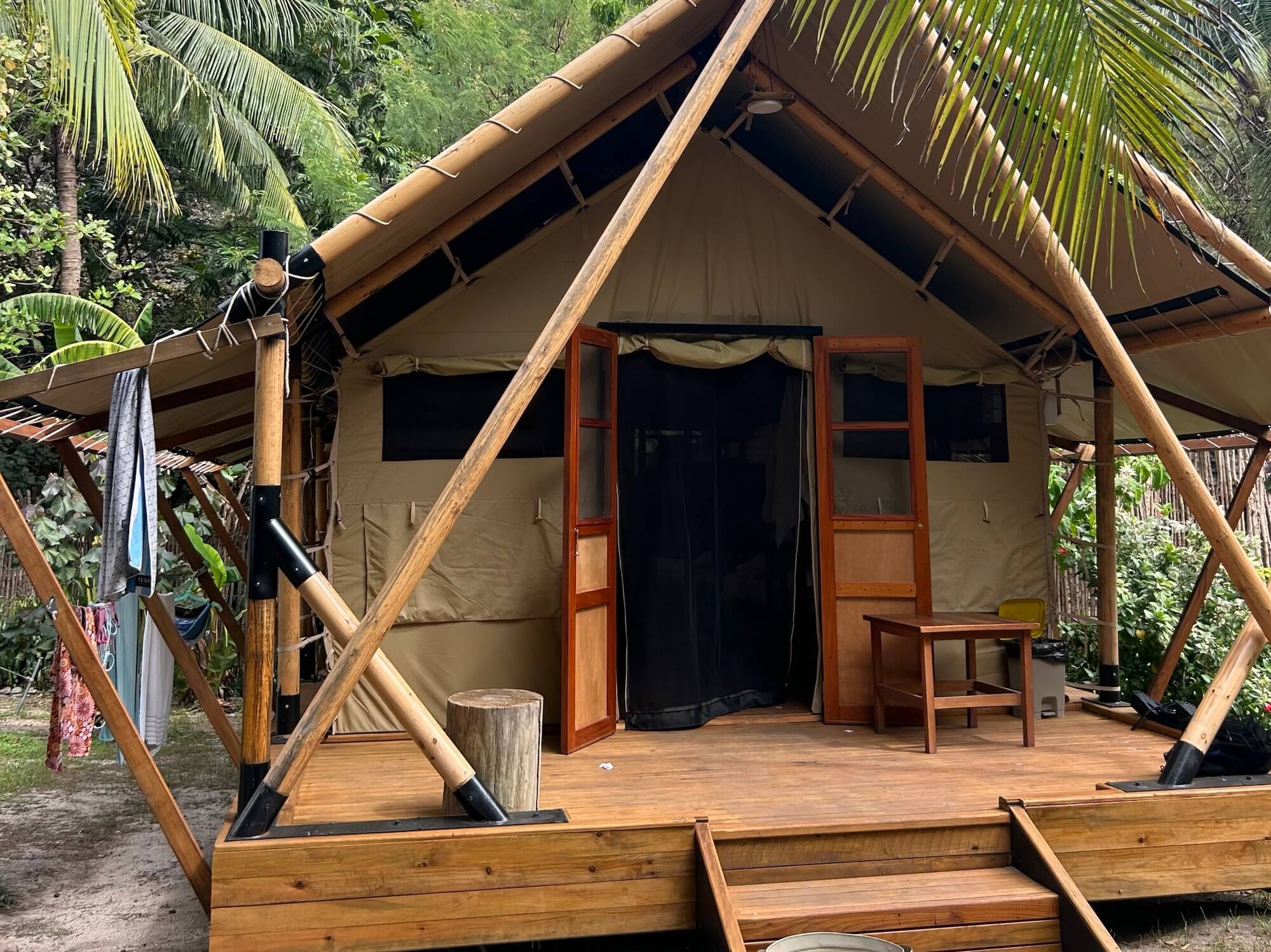 Tent style dorm in Yasawa Islands, Fiji