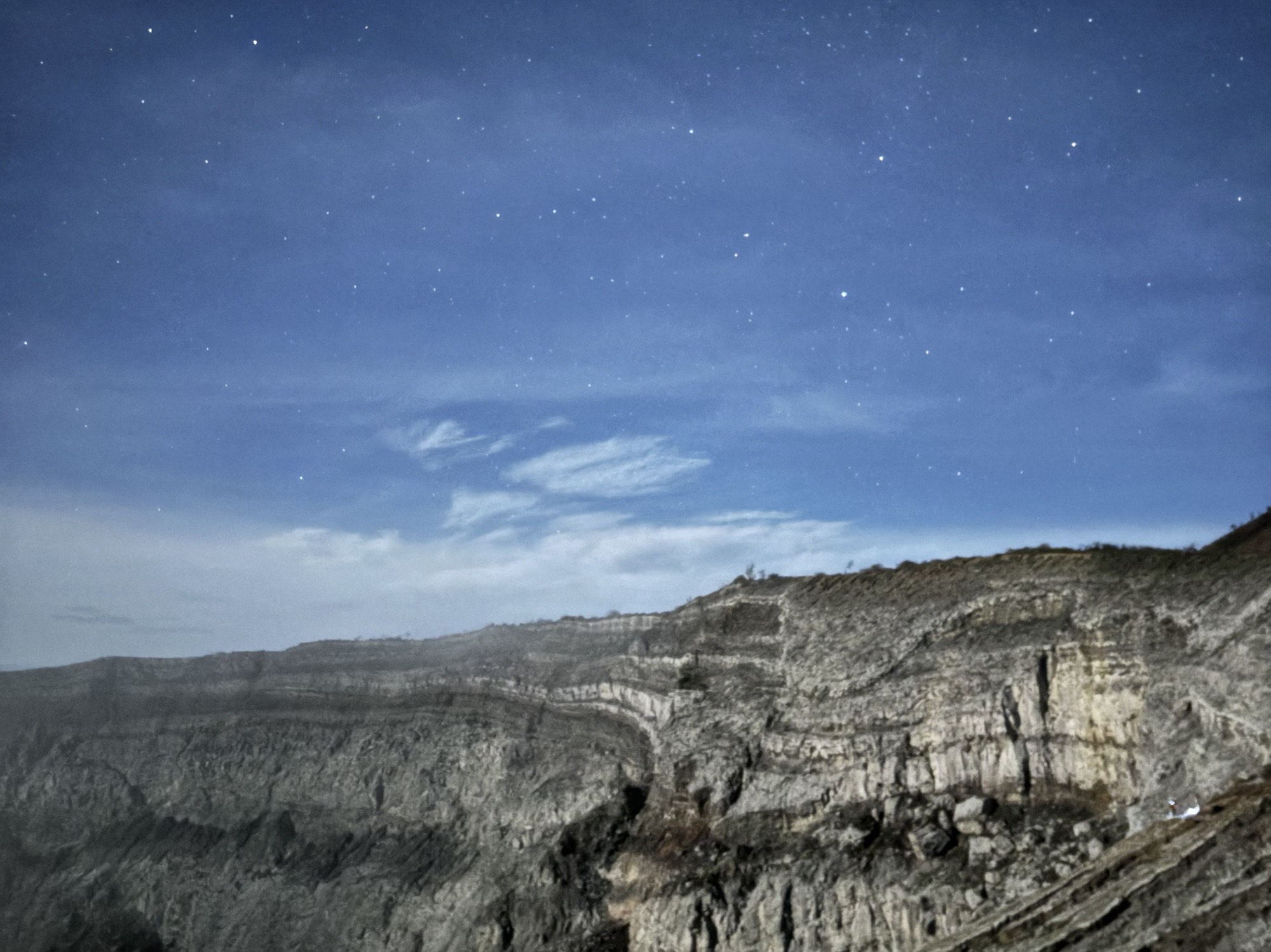 Stars and first looks of Ijen as you begin your hike