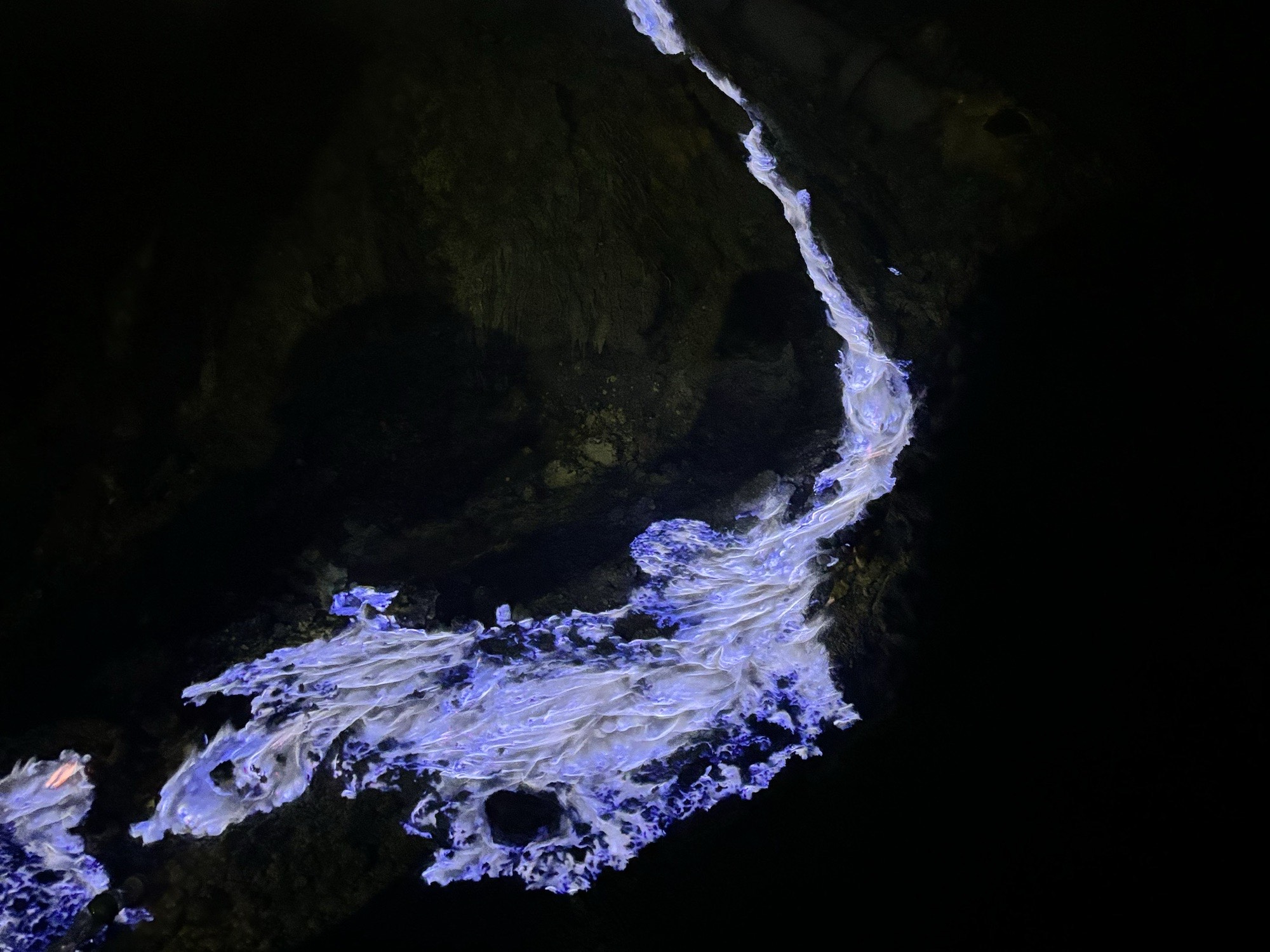 Views of the unique blue fire