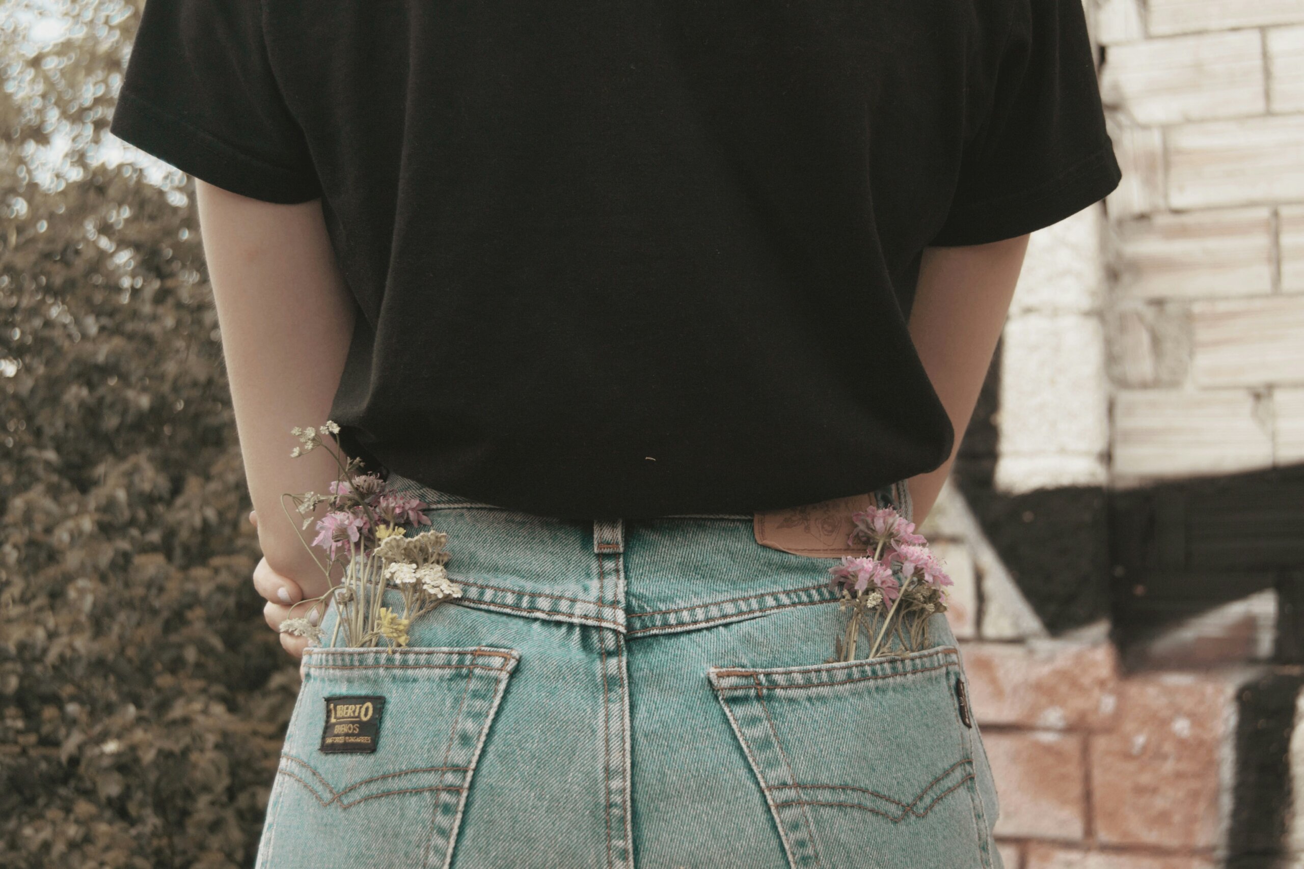 girl in a t-shirt and jeans