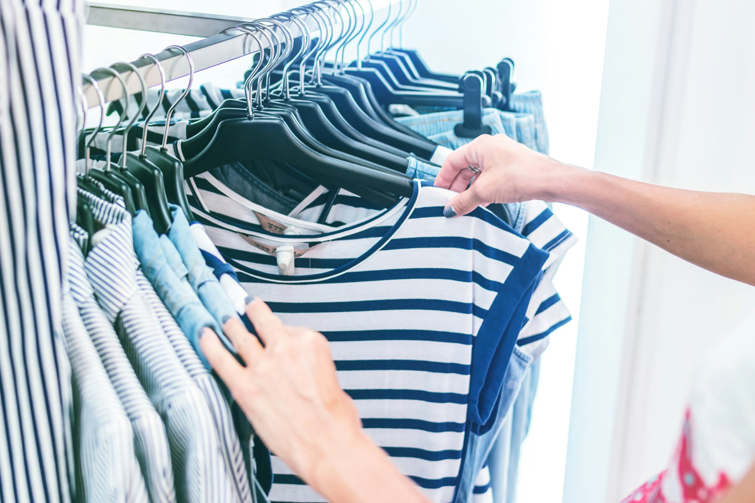 clothing on a rack