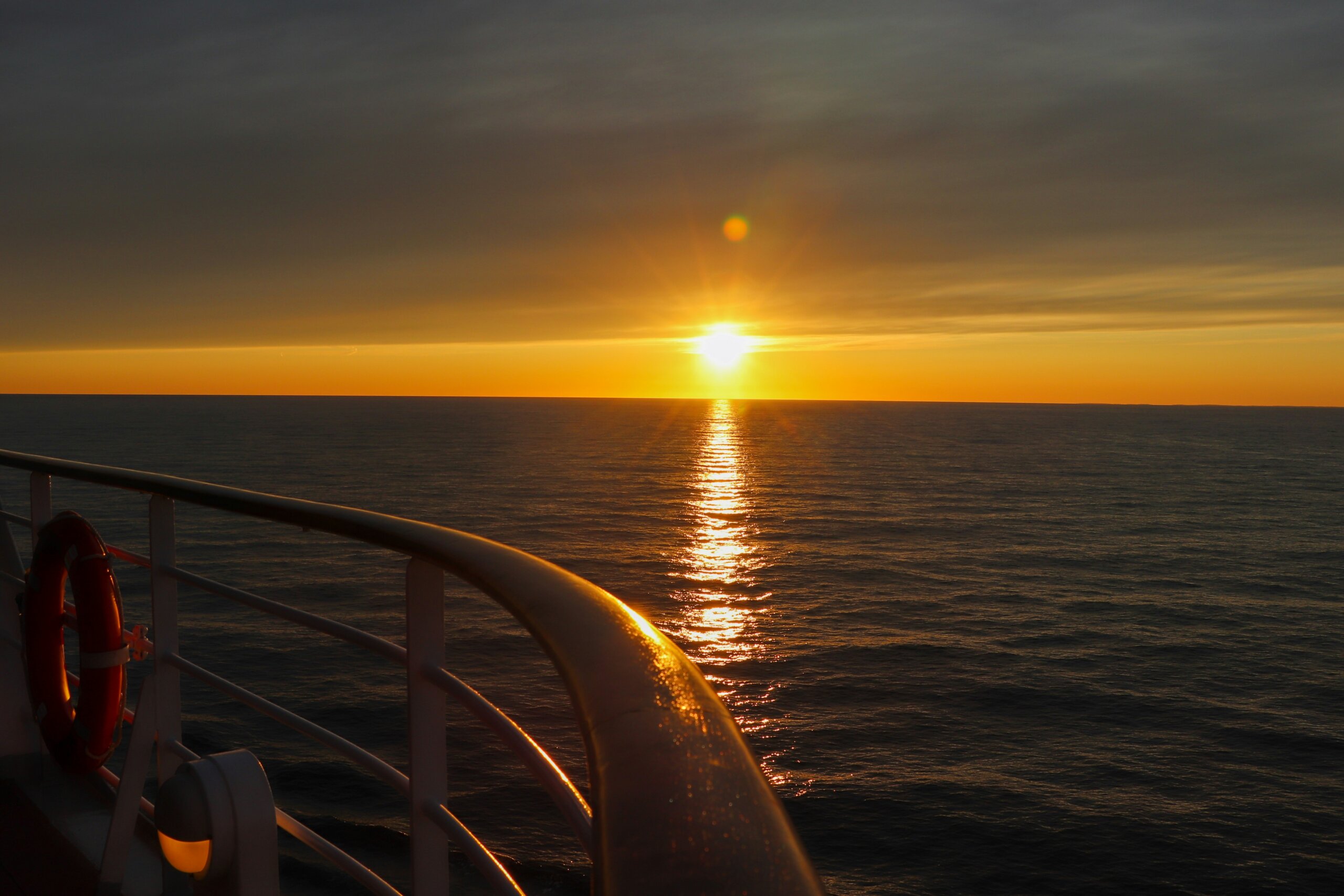 Sunset seen from a cruise ship
