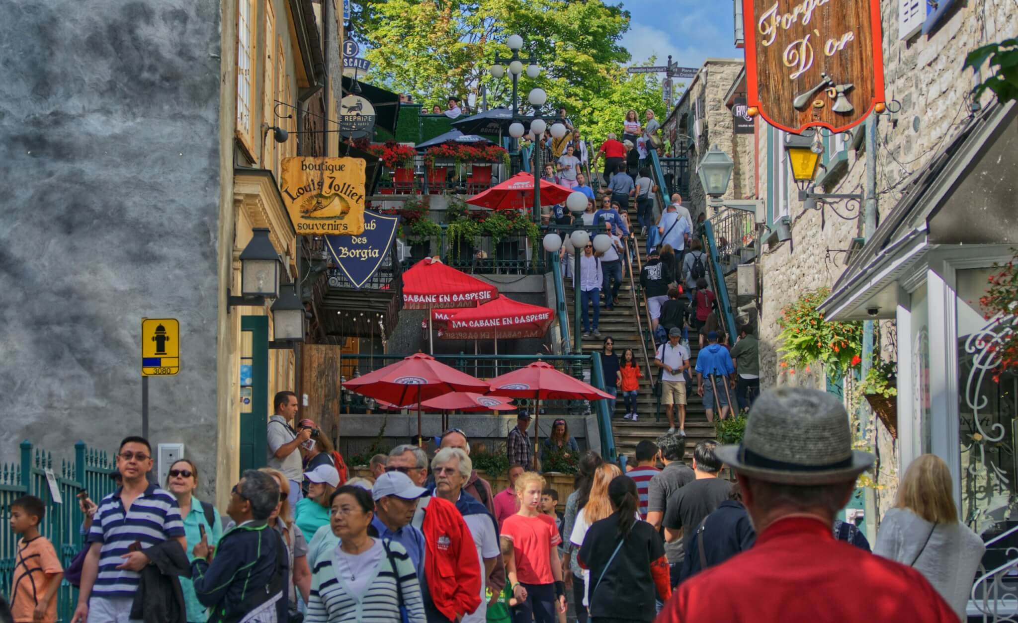 Busy city sidewalks
