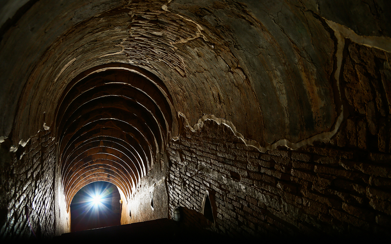 tunnel with old brick