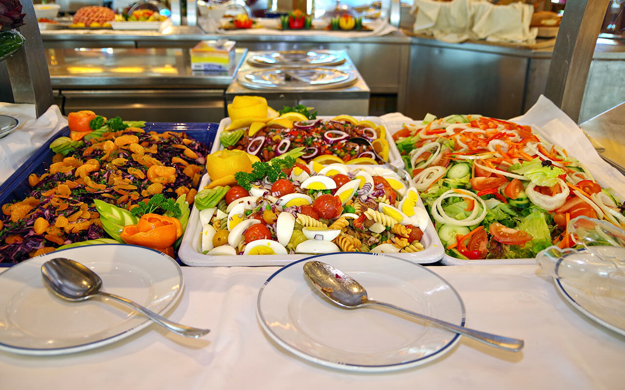 Food at a buffet