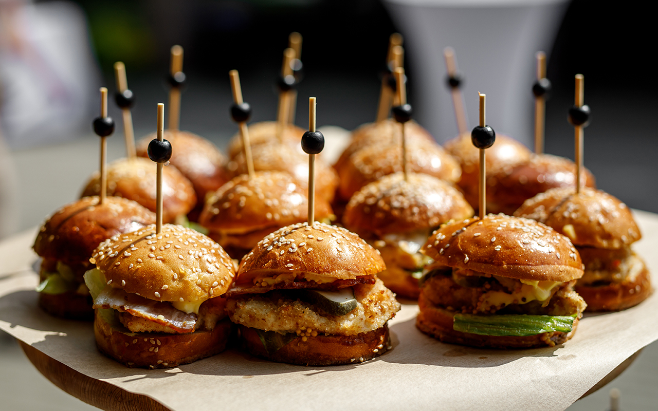 Plate of burgers