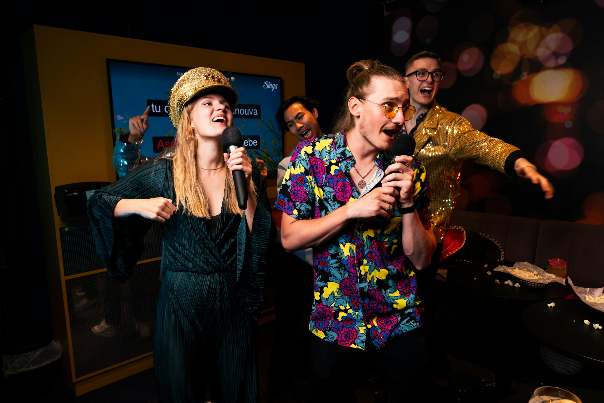 Karaoke singers
