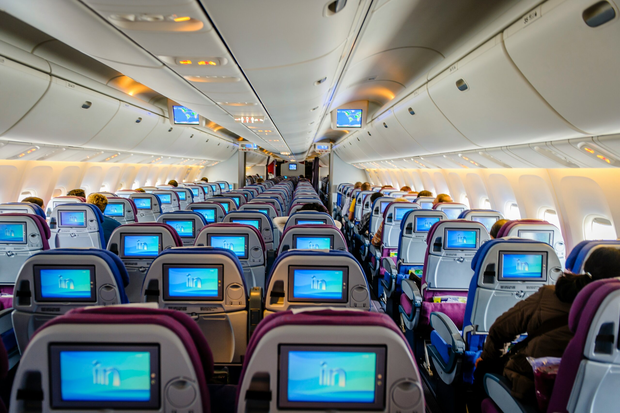 interior of commercial airplane