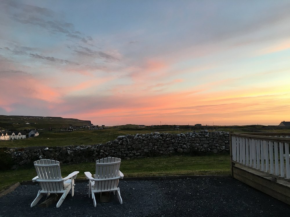 Sunset view from the back porch of Doolin BNB