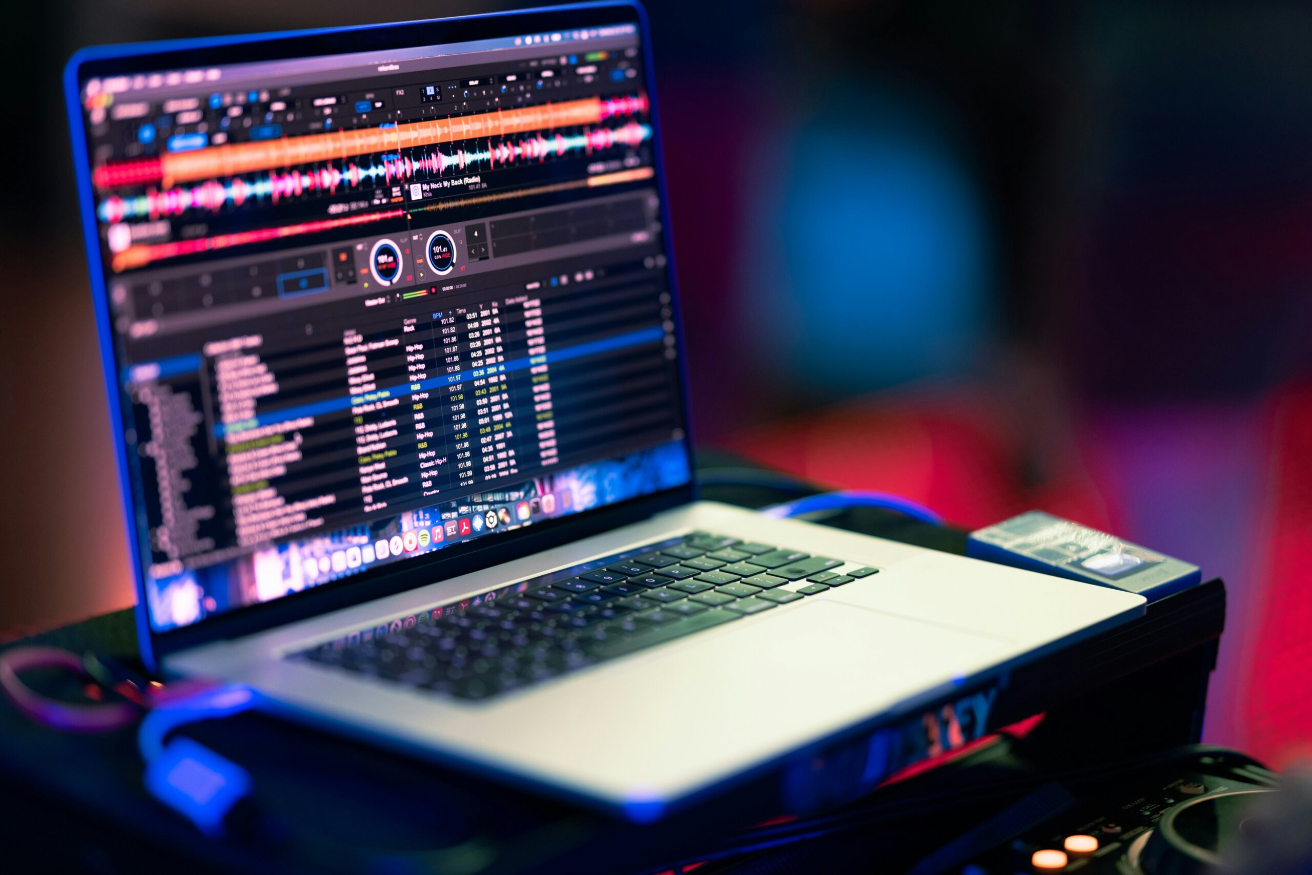 playlist on a laptop